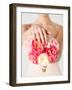 Close Up of Bride with Bouquet of Flowers and Wedding Ring-dolgachov-Framed Photographic Print