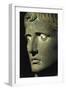 Close Up of Bronze Head of Augustus, with Glass and Alabaster Eyes, Hellenistic Art, 27-25 B.C.-null-Framed Giclee Print