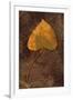 Close Up of Brown Autumn Or Winter Leaf of Ivy Or Hedera Helix Lying On Tarnished Metal-Den Reader-Framed Photographic Print