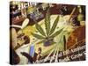 Close-Up of Cannabis Shop Sign, Amsterdam, the Netherlands (Holland)-Richard Nebesky-Stretched Canvas