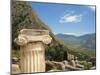 Close-Up of Capital on a Column with Hills in the Background, at Delphi, Greece-Ken Gillham-Mounted Photographic Print