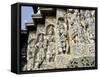 Close-Up of Carved Figures, Hoysaleshvara Temple, Halebid, Near Hassan, India-Richard Ashworth-Framed Stretched Canvas