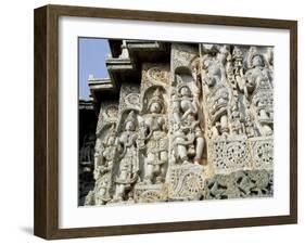 Close-Up of Carved Figures, Hoysaleshvara Temple, Halebid, Near Hassan, India-Richard Ashworth-Framed Photographic Print