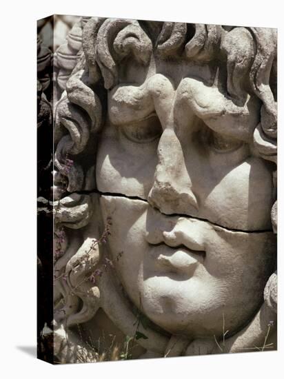 Close-Up of Carved Head, Didyma, Anatolia, Turkey, Eurasia-Christina Gascoigne-Stretched Canvas