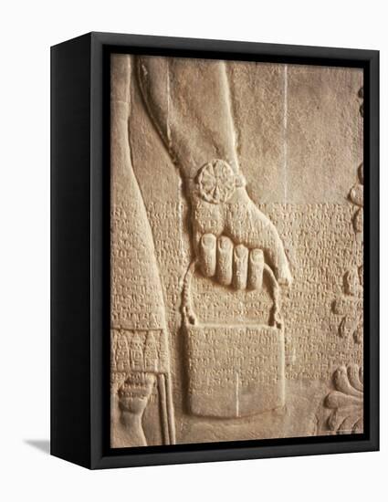Close up of Carved Relief, Nimrud, Iraq, Middle East-Nico Tondini-Framed Stretched Canvas