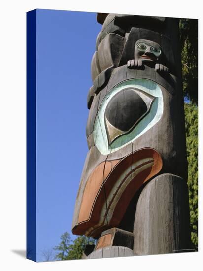 Close-up of Carved Totem in Vancouver, British Columbia, Canada-Robert Harding-Stretched Canvas