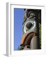 Close-up of Carved Totem in Vancouver, British Columbia, Canada-Robert Harding-Framed Photographic Print