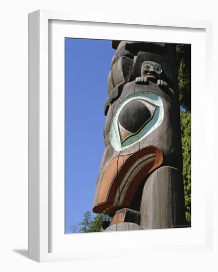 Close-up of Carved Totem in Vancouver, British Columbia, Canada-Robert Harding-Framed Photographic Print