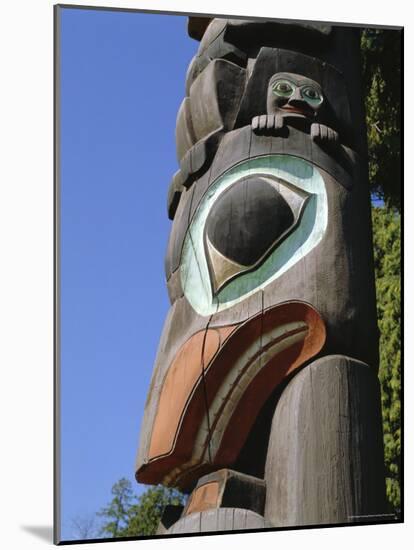 Close-up of Carved Totem in Vancouver, British Columbia, Canada-Robert Harding-Mounted Photographic Print