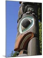 Close-up of Carved Totem in Vancouver, British Columbia, Canada-Robert Harding-Mounted Photographic Print