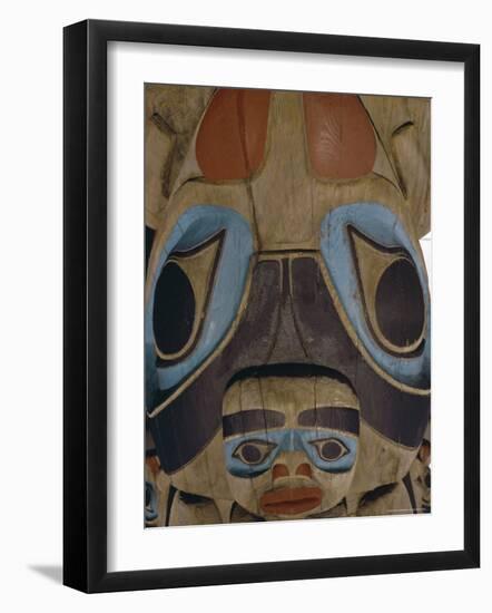 Close up of Carvings, Thunderbird Park, Victoria, British Columbia (B.C.), Canada, North America-Robert Harding-Framed Photographic Print