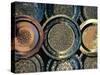 Close-up of Copper Trays for Sale, Morocco, Africa-Ken Gillham-Stretched Canvas