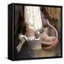 Close-Up of Cowboy Boot and Spurs at Sombrero Ranch, Craig, Colorado, USA-Carol Walker-Framed Stretched Canvas