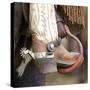 Close-Up of Cowboy Boot and Spurs at Sombrero Ranch, Craig, Colorado, USA-Carol Walker-Stretched Canvas