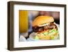 Close up of Delicious Fresh Burger with Cheese and Bacon-BlueOrange Studio-Framed Premium Photographic Print