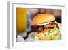 Close up of Delicious Fresh Burger with Cheese and Bacon-BlueOrange Studio-Framed Photographic Print