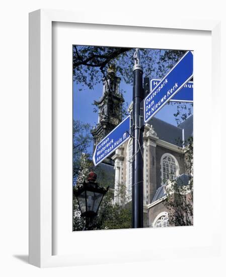 Close-Up of Direction Sign for Major Sights Along Canal, Amsterdam, the Netherlands (Holland)-Richard Nebesky-Framed Photographic Print