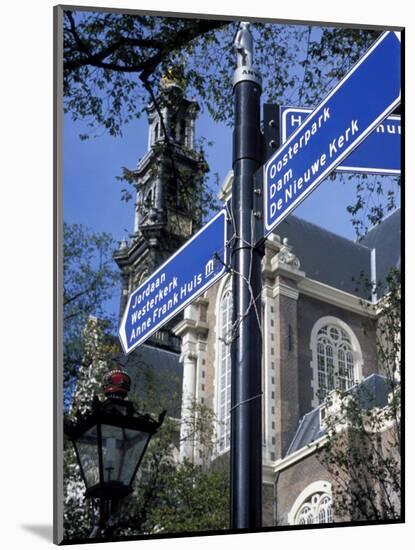 Close-Up of Direction Sign for Major Sights Along Canal, Amsterdam, the Netherlands (Holland)-Richard Nebesky-Mounted Photographic Print