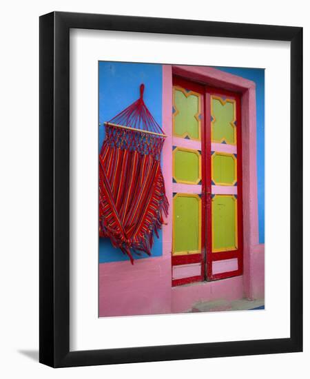 Close-up of Doorway and Hammock, Raquira, Boyaca Region, Columbia, South America-D Mace-Framed Photographic Print
