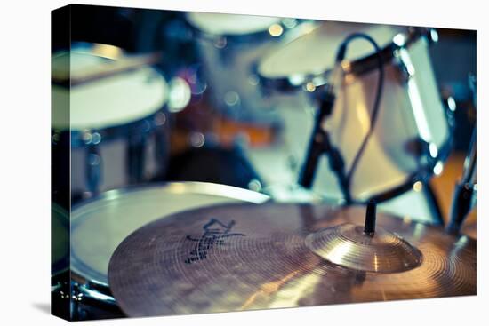 Close Up of Drum Kit with Cymbal and Tom Toms-Will Wilkinson-Stretched Canvas