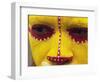 Close up of Facial Decoration in Yellow, Red and White Make-Up, Papua New Guinea, Pacific-Maureen Taylor-Framed Photographic Print