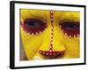 Close up of Facial Decoration in Yellow, Red and White Make-Up, Papua New Guinea, Pacific-Maureen Taylor-Framed Photographic Print