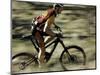 Close up of Fast Moving Mountain Biker, Mt. Bike-Michael Brown-Mounted Photographic Print