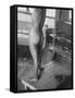 Close Up of Female Nude Model in Life Drawing Class at the Skowhegan School of the Arts-Gjon Mili-Framed Stretched Canvas