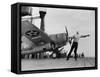 Close Up of Fighter Plane Before Takeoff from Flight Deck of Aircraft Carrier "Enterprise"-Peter Stackpole-Framed Stretched Canvas