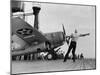 Close Up of Fighter Plane Before Takeoff from Flight Deck of Aircraft Carrier "Enterprise"-Peter Stackpole-Mounted Photographic Print