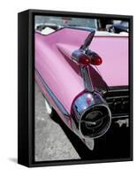 Close-Up of Fin and Lights on a Pink Cadillac Car-Mark Chivers-Framed Stretched Canvas