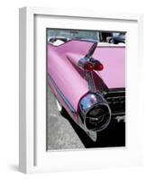 Close-Up of Fin and Lights on a Pink Cadillac Car-Mark Chivers-Framed Photographic Print