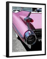 Close-Up of Fin and Lights on a Pink Cadillac Car-Mark Chivers-Framed Photographic Print