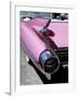 Close-Up of Fin and Lights on a Pink Cadillac Car-Mark Chivers-Framed Photographic Print