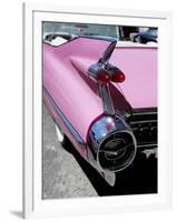 Close-Up of Fin and Lights on a Pink Cadillac Car-Mark Chivers-Framed Photographic Print