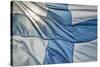 Close-Up of Finnish Flag-Jon Hicks-Stretched Canvas