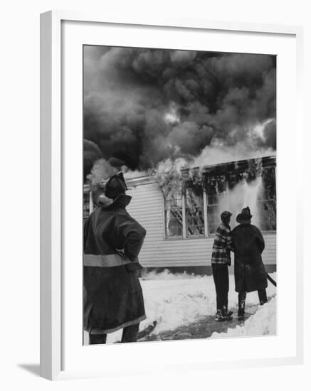 Close-Up of Fire at Cleveland Hill School-Grey Villet-Framed Photographic Print