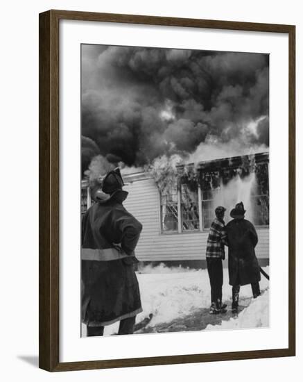 Close-Up of Fire at Cleveland Hill School-Grey Villet-Framed Photographic Print