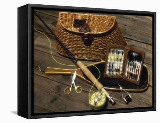 Close-up of Fly Fishing Tackle-null-Framed Stretched Canvas