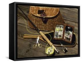 Close-up of Fly Fishing Tackle-null-Framed Stretched Canvas