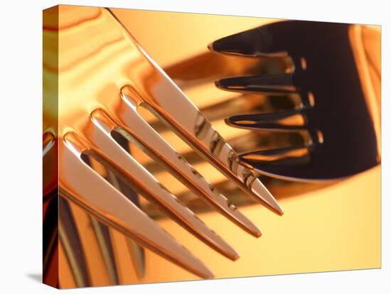 Close-up of Forks-null-Stretched Canvas