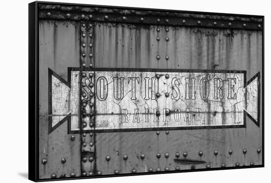 Close-up of freight railroad car, South Shore Line, Chicago, Cook County, Illinois, USA-Panoramic Images-Framed Stretched Canvas