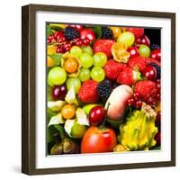 Close up of Fresh Fruits - Fruit assortments - Fruits and Vegetables-Philippe Hugonnard-Framed Photographic Print