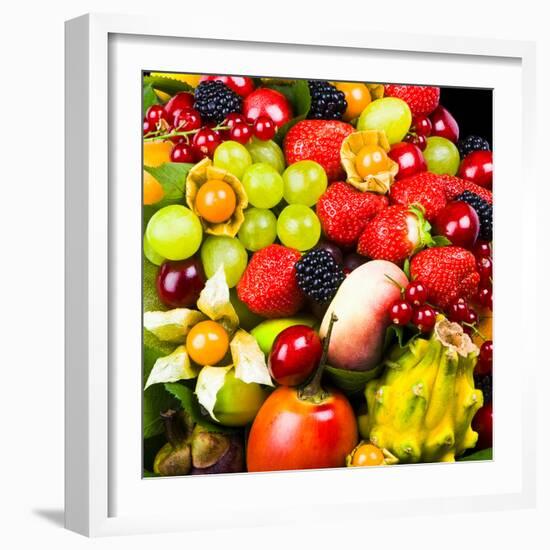 Close up of Fresh Fruits - Fruit assortments - Fruits and Vegetables-Philippe Hugonnard-Framed Photographic Print