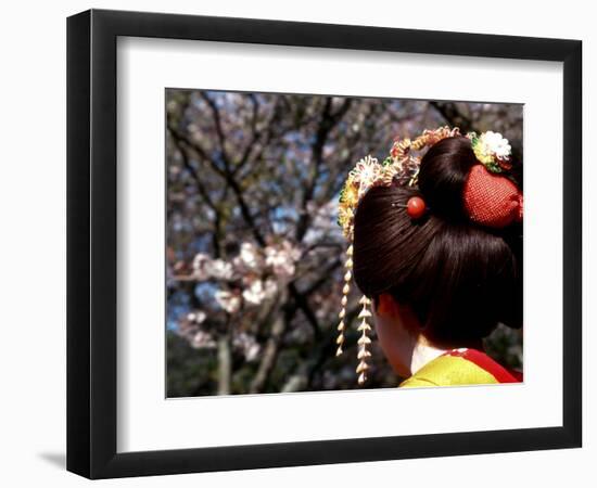 Close-up of Geisha on Philosophers Path, Kyoto, Japan-Nancy & Steve Ross-Framed Photographic Print