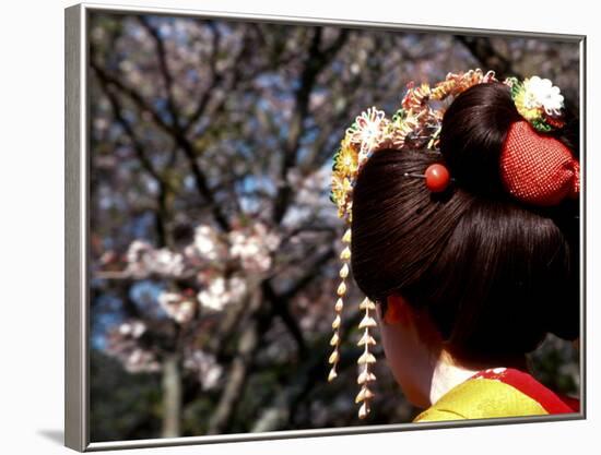 Close-up of Geisha on Philosophers Path, Kyoto, Japan-Nancy & Steve Ross-Framed Photographic Print