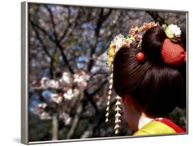 Close-up of Geisha on Philosophers Path, Kyoto, Japan-Nancy & Steve Ross-Framed Photographic Print