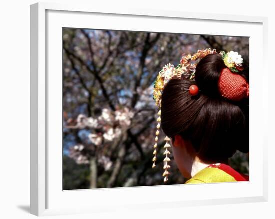 Close-up of Geisha on Philosophers Path, Kyoto, Japan-Nancy & Steve Ross-Framed Photographic Print