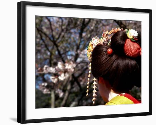 Close-up of Geisha on Philosophers Path, Kyoto, Japan-Nancy & Steve Ross-Framed Photographic Print