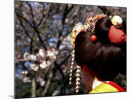 Close-up of Geisha on Philosophers Path, Kyoto, Japan-Nancy & Steve Ross-Mounted Photographic Print